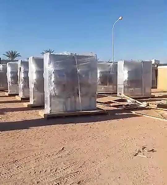 Skids unpacked on site